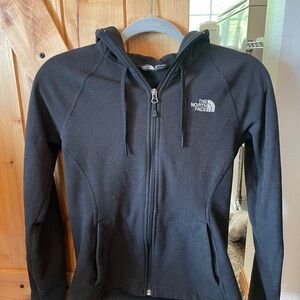 The North Face Black Fleece Jacket with Full Zipper and Hood